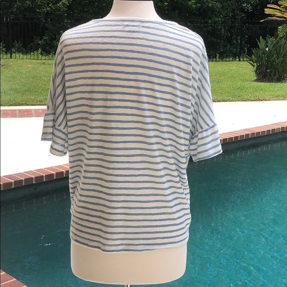 Verve ami v neck, striped, button down, front top - Picture 4 of 10